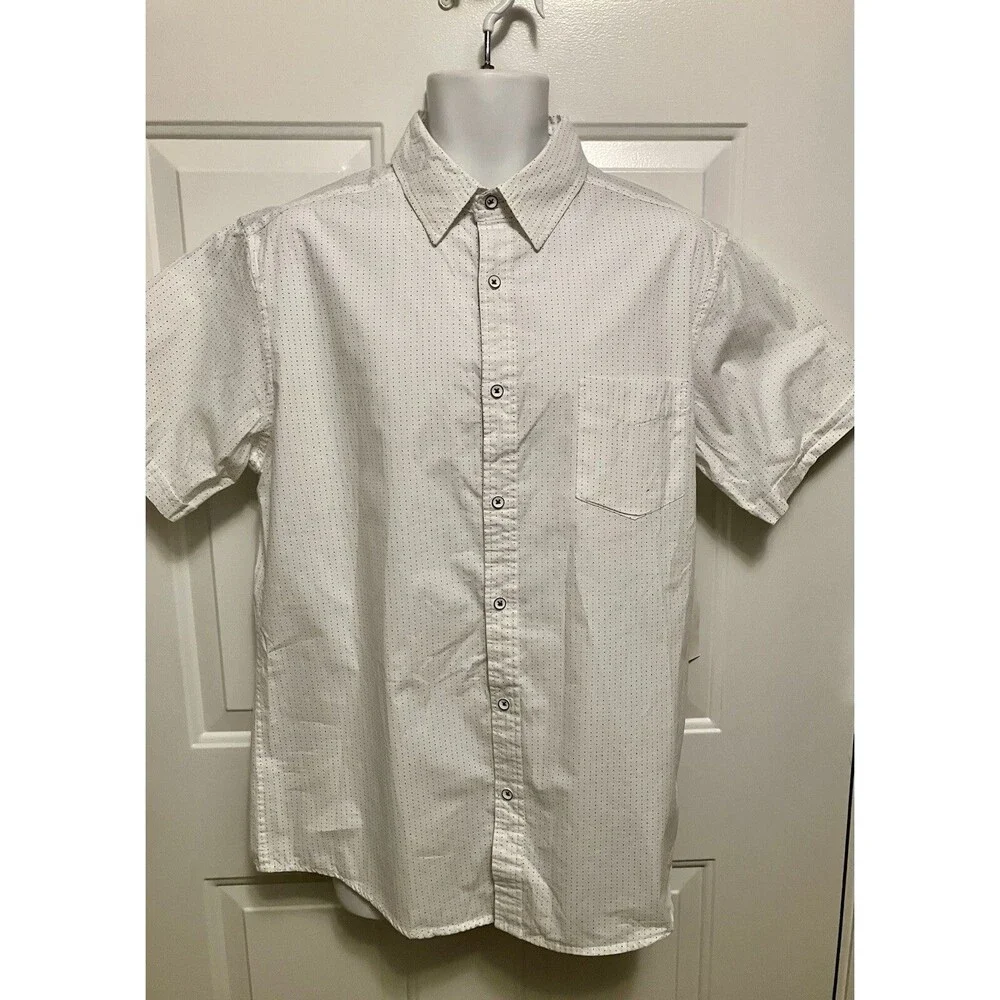 Rugby University NWT Men’s Shirt Medium/Large‎ White Button Up Short Sleeve